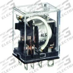 OMRON General Purpose Relay: Socket Mounted, 10 A Current Rating, 12V AC, DPDT, 8 Pins/Terminals (MPN LY2-AC12). Key specifications — Brand: OMRON; Base Type: Square; Mounting Style: Plug-In; Pin Shape: Flat; Electrical Connection: Plug-In; Manufacturer Part Number: LY2-AC12; Operating Current: 10 A at 24V DC (Resistive Load); Series: LY Series.
