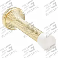 Spring Door Stop: Wall - Mounted, 3 in Lg, 1 in Wd, 15/16 in Overall Ht, Brass (MPN 1RCT2). Key specifications — Product Type: Spring Door Stop; Brand: APPROVED VENDOR; Color: Gold.