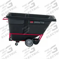 RUBBERMAID COMMERCIAL PRODUCTS Tilt Truck: 13.5 cu ft, 1,400 lb, 60 1/2 in L x 28 in W x 38 5/8 in H (MPN FG130600BLA). Key specifications — Color: Black; Brand: RUBBERMAID COMMERCIAL PRODUCTS; Caster/Wheel Configuration: (2) Swivel.
