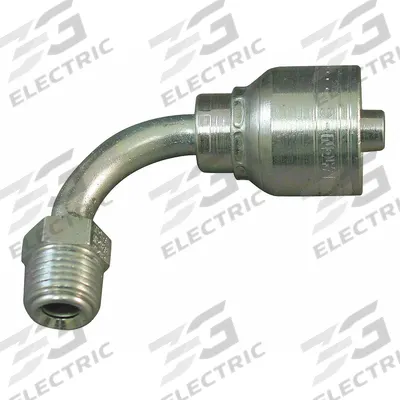 AEROQUIP Hydraulic Crimp Fitting: Steel x Steel, 90° Elbow, -4 For Hose Dash Size - Aeroquip Crimp Hydraulic Hose Fittings with Inverted Flare Connection