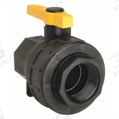BANJO Manual Two-Way Ball Valve: 1 1/2 in, Polypropylene, Straight, FNPT x FNPT Union - Polypropylene Ball Valves