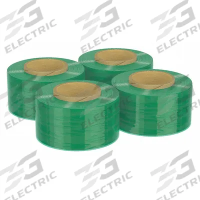 GOODWRAPPERS Stretch Wrap Film: 120 ga Gauge, 2 in Overall Wd, 650 ft Overall Lg, Light Green - Handle with Brake Stretch Wrap