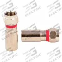 DOLPHIN COMPONENTS CORP Coaxial Connector: Male, Connector, Silver, Compression, RG-59, 10 PK (MPN DC-CF59PLEN). Key specifications — Product Type: Connector; Brand: DOLPHIN COMPONENTS CORP; Color: Silver; Finish: Nickel-Plated; Gender: Male; Connector Features: Plenum.