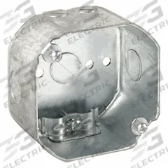 RACO Electrical Box: Steel, Steel Material & Nominal Size, Octagon, 2 Gangs, 2 1/8 in Box Dp (MPN 175). Key specifications — Brand: RACO; Bracket Style: Without Bracket; Clamp Style: KO.