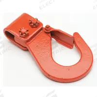 HARRINGTON Top Hook Assembly: Electric Chain Hoists, 250 lb_350 lb_500 lb Compatible Load Capacity (MPN E2D1001125). Key specifications — Compatible Hoist Type: Electric Chain Hoists; Product Type: Top Hook Assembly; Compatible Series: ED; Manufacturer Part Number: E2D1001125; Included Components: Safety Latch.