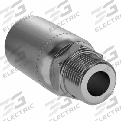 KURT Hydraulic Crimp Fitting: Carbon Steel, Straight, -8 For Hose Dash Size - Kurt Crimp Hydraulic Hose Fittings with ORB Connection
