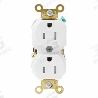 LEVITON Plugs and Receptacles: Duplex, 5-15, White, 125V AC, 15 A, 2 Pole / 3 Wire (MPN 5262-SGW)