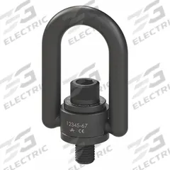 ADB HOIST RINGS Hoist Ring: Pivot/Swivel, Black Oxide-Coated Steel, 3/8"-16, Max. 1,000 lb (MPN 33314). Key specifications — attr994472: ADB HOIST RINGS; attr994492: 3/8"-16; attr998493: Pulling.