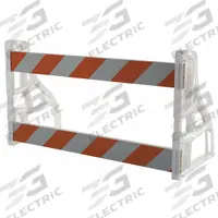 APPROVED VENDOR Traffic Barricade Kit: 40 in Overall Ht, 72 in x 40 in, Engineer, Barricade Kit, PVC (MPN 97-01-004-012). Key specifications — Color: White; Includes: (2) T-Boards; Manufacturer Part Number: 97-01-004-012; Brand: APPROVED VENDOR; Accepts Light: Yes; Features: Universal Slots Accept a Wide Variety of Boards; Frame Material: Plastic; Legend: Blank.