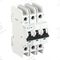 EATON IEC Miniature Circuit Breaker: 15 A Amps, 48/96V DC, 14kA at 277/480V AC, Screw Clamp, C (MPN FAZ-C15/3-NA). Key specifications — DC Voltage Rating: 48/96V DC; Max. AIR Rating: 14kA at 277/480V AC; Terminal Connection: Screw Clamp; Brand: EATON.