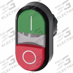 SIEMENS Multihead Operator: Illuminated, 2 Button, Extended/Flush Profile, 22 mm Mounting Size (MPN 3SU1001-3BB42-0AK0). Key specifications — Brand: SIEMENS; Action: Momentary/Momentary; Series: 3SU; Push Button Material Type: Non-Metallic.