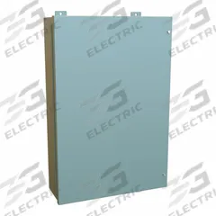 HAMMOND Enclosure: Steel, 30 in x 20 in x 7 in, NEMA 12, w/Panel, Solid Cover, Hinged (MPN 1418JF7). Key specifications — Brand: HAMMOND; Closure Method: Screws; Knockouts: Not Included.