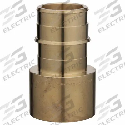 ZURN Barbed Fitting Adapter: 1 5/64 in ID x 1 1/2 in Pipe Size, Barbed x Cup - Expansion Brass Barbed Tube Fittings