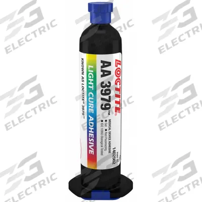 LOCTITE UV Cure Adhesive: AA 3979, UV Cured, 25 mL, Syringe, Off-White - UV-Cured Acrylic Adhesives