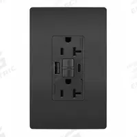 USB Receptacle: Duplex, 5-20R, 2 USB Ports, USB Type A/C, Black, 125V AC, 20 A, GFCI (MPN 2097TRUSBACBK). Key specifications — Brand: LEGRAND.