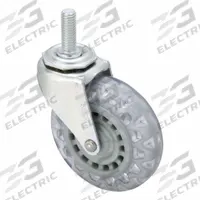 SHEPHERD CASTER Stem Caster: 3 in Wheel Dia., 7/8 in Wheel Wd, 3 1/2 in Mounting Ht, Swivel, Swivel (MPN PRE30634ZN-VPR01(CG)). Key specifications — Brand: SHEPHERD CASTER; Thread Size: 3/8"-16; Wheel Bearing Type: Plain; Wheel/Tread Color: Clear; Roll Up: Swivel.