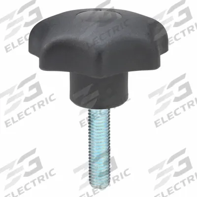 KIPP Hand Knob: 7 Point, Plastic w/ Steel Thread, M10 Thread, 40 mm Thread Lg - 7-Arm Knobs with Threaded Stud