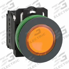 SCHNEIDER Illuminated Push Button: Illuminated, Flush Profile, Non-Metallic, 30 mm, 1NO/1NC (MPN XB5FW35B5). Key specifications — Brand: SCHNEIDER; Action: Momentary; Series: XB5; Push Button Material Type: Non-Metallic.