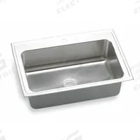 ELKAY Bowl Drop-In Sink: 33 in Overall Lg, 22 in Overall Wd, 10 in Bowl Dp, 28 in Bowl Lg, 1 Bowls (MPN DLRS3322103). Key specifications — Brand: ELKAY; Color Family: Silver/Gray.