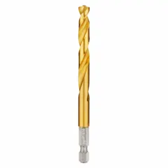 MILWAUKEE Hex Shank Drill Bit: 5/16", 135° Split Point, TiN-Coated HSS, Impact Rated (MPN 48-89-4617). Key specifications — attr1234973: Impact Rated; attr1234966: MILWAUKEE; attr1234978: 0.3125.