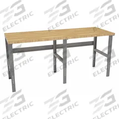 TENNSCO Workbench: Adj Ht, Butcher Block, 96 in x 36 in, 4,000 lb Overall Load Capacity, Gray (MPN WBAT-1-3696W). Key specifications — Brand: TENNSCO.