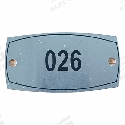 APPROVED VENDOR Locker Number Plate: 2 1/4 in x 1 in, 1 Plates, 26 to 50, Aluminum, Gray - Number Plates