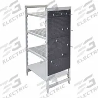 CAMBRO Pegboard: 84 in Ht, 14 in Dp, 36 in Lg, Black, 0 Rails (MPN CSPEGKIT21110). Key specifications — Color: Black; Includes: Bottom Post Connector; Product Type: Pegboard; Brand: CAMBRO.