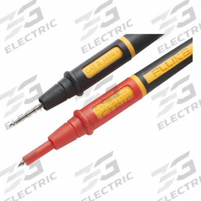 FLUKE Test Leads: CAT II 1000V/CAT III 1000V/CAT IV 600V, Shrouded Banana Plug - Test Leads with Probes