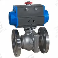 BONOMI Pneumatically Actuated Two-Way Ball Valve: 1 1/2 in, Stainless Steel, Flange x Flange (MPN 8P766002-1-1/2-C1). Key specifications — Brand: BONOMI; Pilot Solenoid Voltage: 110V AC.