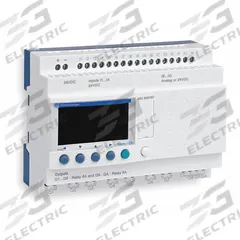 SCHNEIDER ELECTRIC Modular Smart Relay: 16 (Discrete), (10) Relay, 24V AC (MPN SR3B261B). Key specifications — Brand: SCHNEIDER; Clock Included: Clock Included; Number and Type of Inputs: 16 (Discrete); Number and Type of Outputs: (10) Relay.