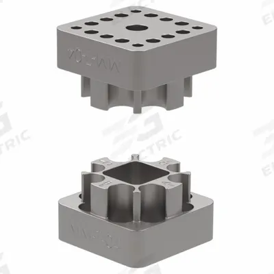DE-STA-CO Array Tool Plate: MM-T-04, 27 mm L x 27 mm Wd. x 16 mm Ht. - Cobotic End-of-Arm Tool Plate Kits
