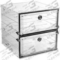 Acrylic Desiccator with Gas Port: Rectangular, 3.1 cu ft Capacity, Acrylic, 18 in Overall Wd (MPN 862-CG/NS). Key specifications — Includes: Gas Ports; Material: Acrylic; Brand: PLAS-LABS; Desiccator Shape: Rectangular.