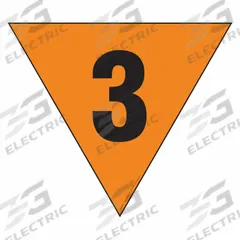 LABELMASTER Fire Division Symbol Placard: 3, 24 in, 24 in Label Wd, Adhesive Dura-Vinyl, Placard (MPN HMPG146XV). Key specifications — Material: Adhesive Dura-Vinyl; Brand: LABELMASTER; Message: 3.