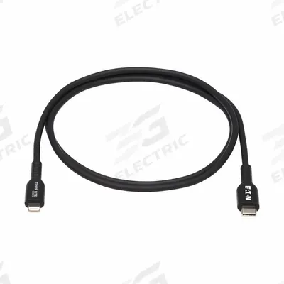 EATON TRIPP LITE Usb Cable: Type C End 1, Lightning End 2, Black, 6.6 ft Lg - Standard USB & Lightning Cables
