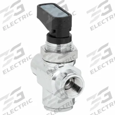 AIGNEP USA Manual Three-Way Ball Valve: 1/8 in, Chrome-Plated Brass, FNPT x FNPT x FNPT - Mini T-Port Brass Ball Valves