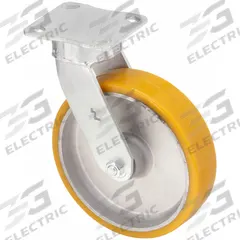APPROVED VENDOR Plate Caster: Corrosion-Resistant/Debris-Resistant/Maint Free/Quiet-Roll, Swivel (MPN P25S-UA080KP-14-H10). Key specifications — Wheel/Tread Color: Yellow; Brand: APPROVED VENDOR; Roll Up: Swivel.