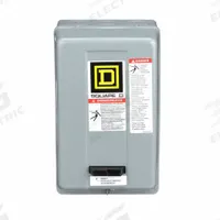 SQUARE D Magnetic Motor Starter: Non-Reversing, 3 Poles, NEMA Size 1, 27 A, 24V AC Coil (MPN 8536SCG3V01S). Key specifications — Brand: SQUARE D; Coil Voltage: 24V AC; Phase: Three; Operator: None; Terminal Connection Type: Screw Clamp Terminals; Includes Pilot Light: No; Operator Controls: None; Auxiliary Contacts Included: No Auxiliary Contacts Included.