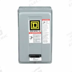 SQUARE D Magnetic Motor Starter: Non-Reversing, 3 Poles, NEMA Size 1, 27 A, 24V AC Coil (MPN 8536SCG3V01S). Key specifications — Brand: SQUARE D; Coil Voltage: 24V AC; Phase: Three; Operator: None; Terminal Connection Type: Screw Clamp Terminals; Includes Pilot Light: No; Operator Controls: None; Auxiliary Contacts Included: No Auxiliary Contacts Included.