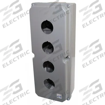 EATON Push Button Enclosure: 30mm, 4 Holes, Cast Zinc - Enclosures for 30mm Operators
