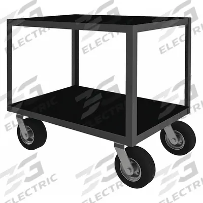 APPROVED VENDOR Metal Shelf Cart: 1,200 lb, 36 in L x 24 in W x 34 in H Overall Dim - Instrument Carts with Flush Metal Shelves
