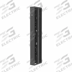 PANDUIT Vertical Dual-Sided Manager: Vertical, 45 U, Dual Side Sides, 83 7/8 in Overall Ht, Steel (MPN PR2VD08). Key specifications — Color: Black; Includes: (2) Doors; Orientation: Vertical; Brand: PANDUIT; Material: Steel; Number of Sides: Dual Side; Product Type: Dual-Sided Manager.