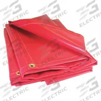 MAURITZON Tarp: 13.75 ft Lg, 11.67 ft Wd, Heavy Duty, 20 mil, Vinyl, Red, 13 oz/sq yd (MPN DAR-SAL-02-1214). Key specifications — Color: Red; Brand: MAURITZON; Resistance Properties: Flame Retardant.