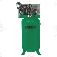 SPEEDAIRE Electric Air Compressor: 5 hp, 2 Stage, Vertical, 80 gal, 13.7 cfm, 175 psi, 230V AC (MPN 35WC82). Key specifications — attr48430: SPEEDAIRE; attr48445: 60 Hz; attr48448: Oil Sight Glass; attr48450: 230V AC; attr48474: Single; attr48487: Vertical.