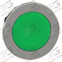 SCHNEIDER Flush Push Button: Green, 30 mm Mounting Size, Metallic, Maintained (MPN ZB4FH03). Key specifications — Brand: SCHNEIDER; Action: Maintained; Series: XB4; Push Button Material Type: Metallic.