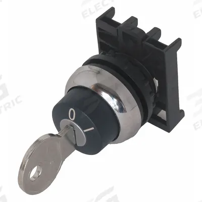 EATON Keyed Selector Switch: 2 Position, 22 mm Panel Mounting Size - Panel-Mounted Key Switches without Contacts