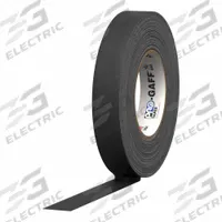 PRO GAFF Gaffer's Tape: 1 in Wd, 54 yd Lg, 10.75 mil Thick, Black, Cloth, Vinyl Coated Cloth, 48 PK (MPN 106060). Key specifications — Series: P- 628; Backing Material: Vinyl Coated Cloth.