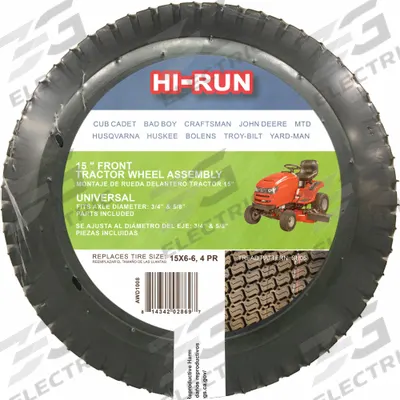 HI-RUN Tires and Wheels: 15X6.00-6 Tire Size, Lawn Mower Tire, SU05 - Lawn Mower Tires