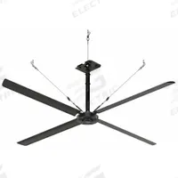HUNTER INDUSTRIAL Ceiling Fan: 68,544 cfm Airflow, 12 ft Blade Dia, Variable Speeds, 240V AC, Silver (MPN E12-21P-IP-LG). Key specifications — Voltage: 240V AC; Light Kit: No; Series: ECO; Number of Speeds: Variable; Phase: Single; Current: 6.5 A; Brand: HUNTER INDUSTRIAL.