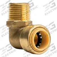 APPROVED VENDOR Push-Fit Elbow Fitting: 90° Elbow, 1/2 in OD x 1/2 in Pipe Size, Brass, Adapter (MPN LF813MR). Key specifications — Brand: APPROVED VENDOR.