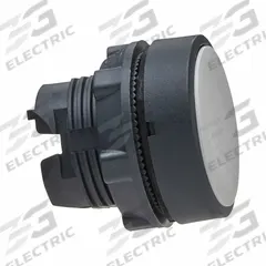 SCHNEIDER Flush Push Button: 22 mm Mounting Size, Non-Metallic, Maintained (MPN ZB5AH01). Key specifications — Brand: SCHNEIDER; Action: Maintained; Series: XB5; Push Button Material Type: Non-Metallic.